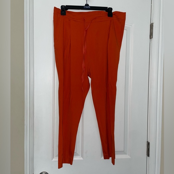 KRISTENSEN DU NORD BEAUTIFUL ORANGE SILK PLEATED DRAWSTRING PANTS SZ 1/US 4 NWT - Picture 1 of 9